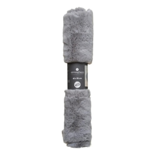 Tapis effet fourrure gris 60x90cm