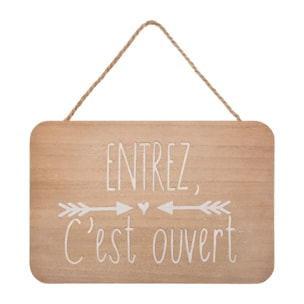 Plaque de porte "Krystel" en bois 25x17cm