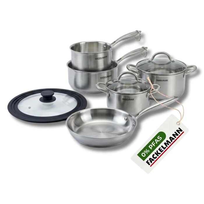 Poêle à Frire, Casseroles, Faitouts inox 18/10 Triply et couvercle Fackelmann Vita3