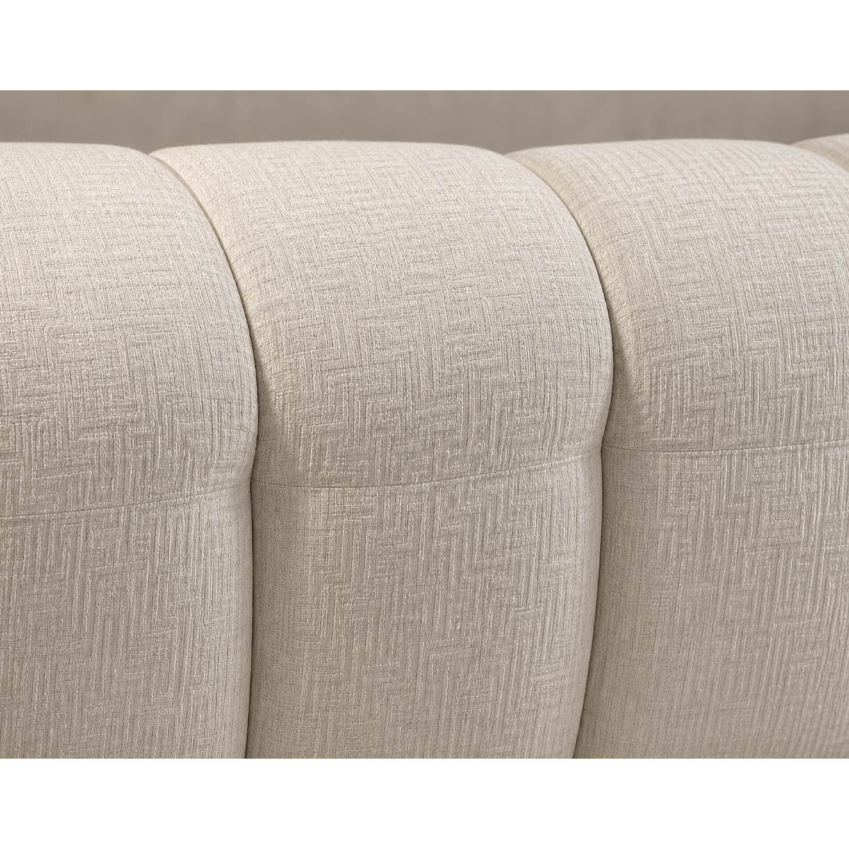 Violette - Canapé 3 places convertible express couchage quotidien 140 cm matelas 14 cm en velours gaufré - Beige