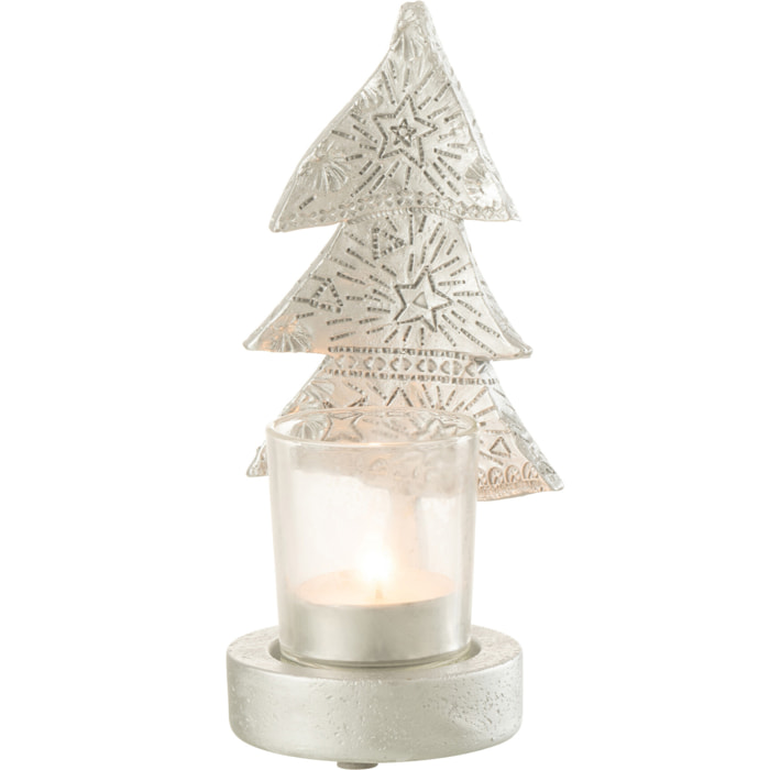 J-Line bougeoir arbre de Noël - plastique - argent