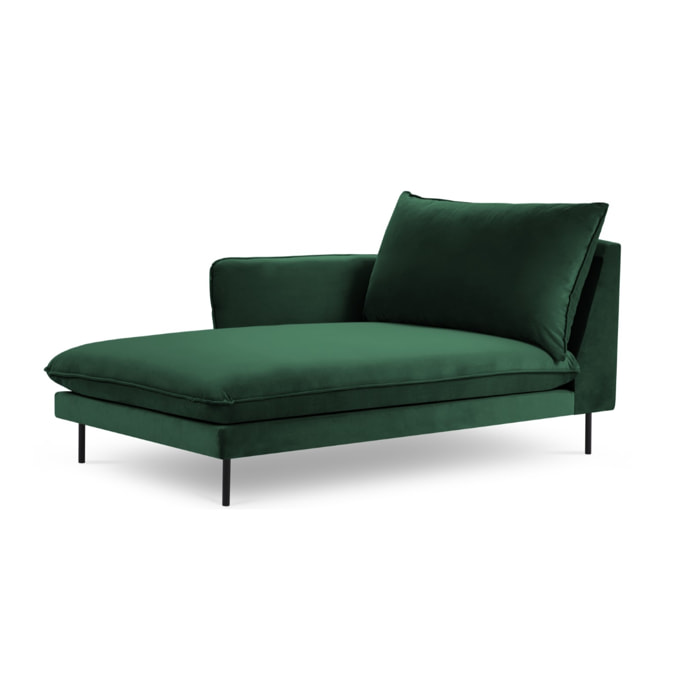 Méridienne gauche "Vienna" en velours vert bouteille