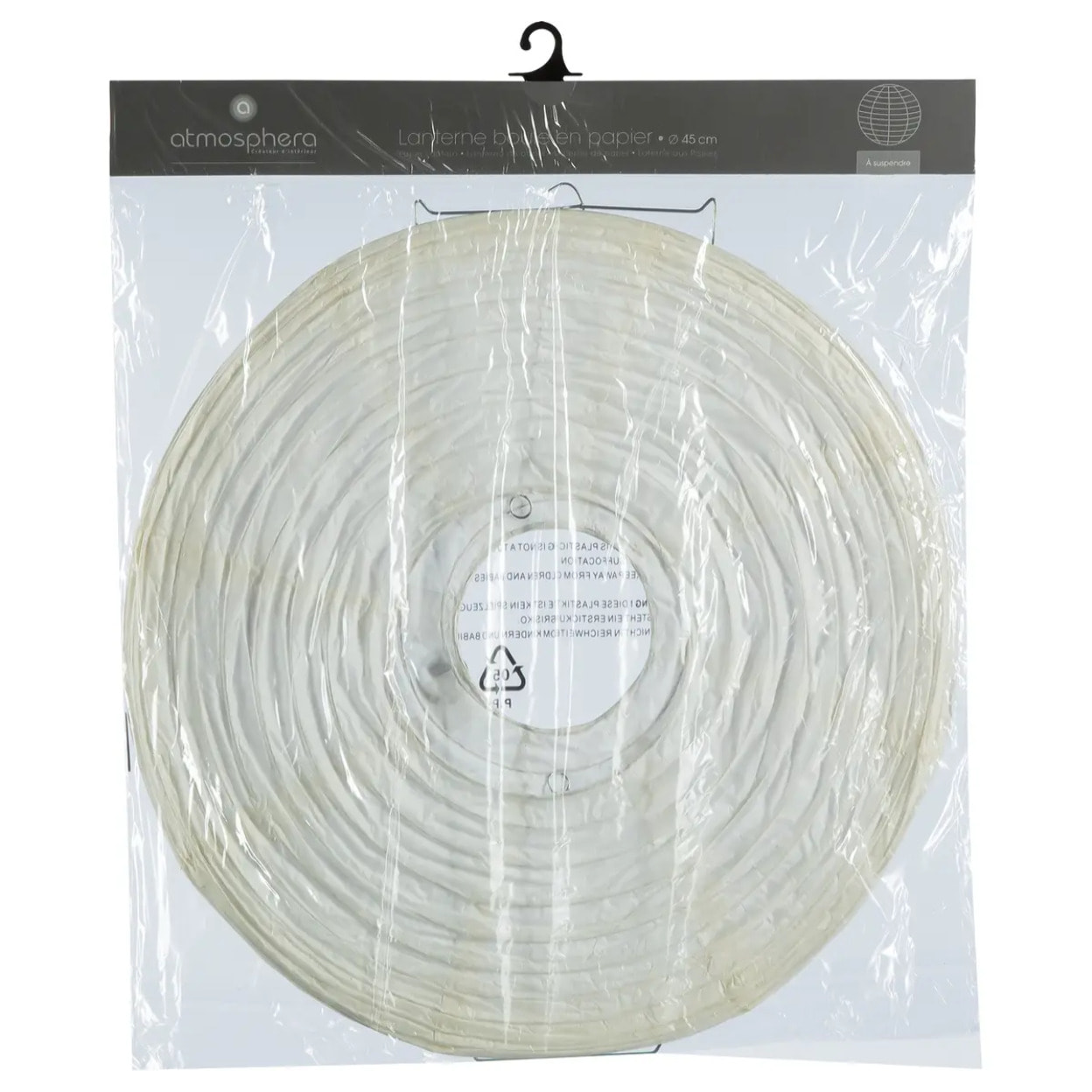 Lanterne boule papier blanc D45cm