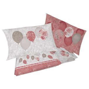 Completo letto palloncini rosso 100% cotone
