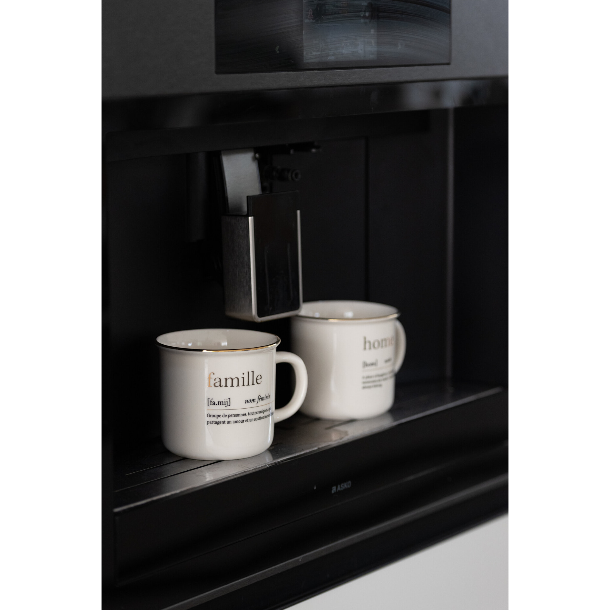 J-Line tasse Message Family Home - céramique - or - 2 pcs