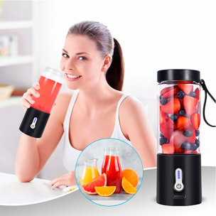 Batidora portátil HD-05 de 420 ml con potente motor de 240W, con batería recargable de 4000mAh.