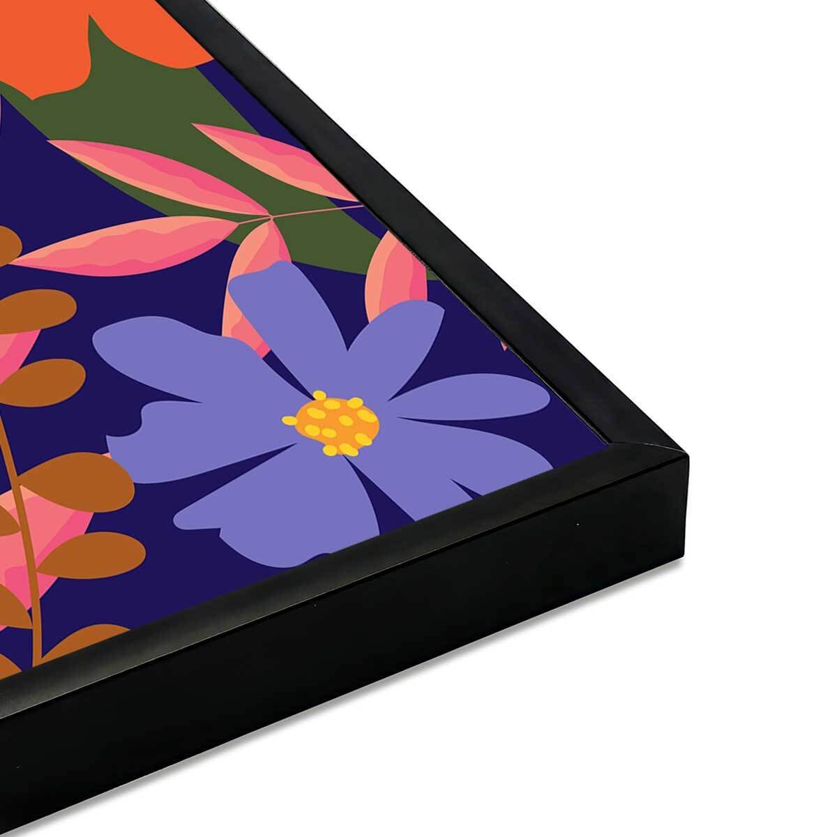 Affiche encadrée visage abstrait moderne Affiche + cadre en métal - Noir