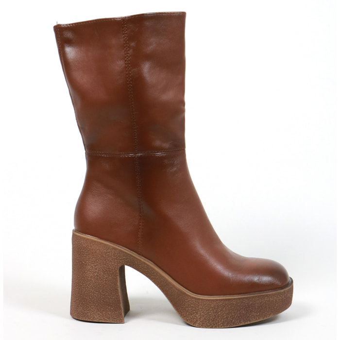 STIVALETTO LISCIO TACCO PARA MARRONE