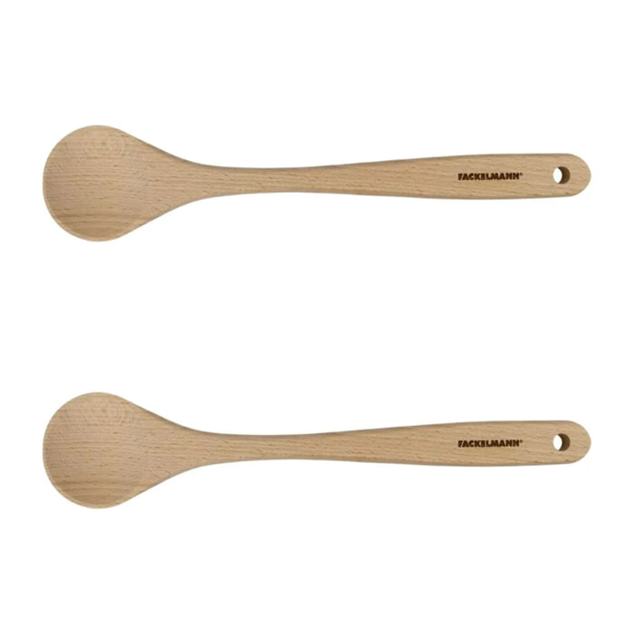 Ensemble de 2 Cuillères de cuisine en bois FSC Fackelmann Eco Friendly