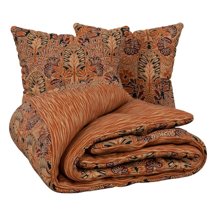 Parure de lit enfant imprimée Onira marron caramel 240x220cm