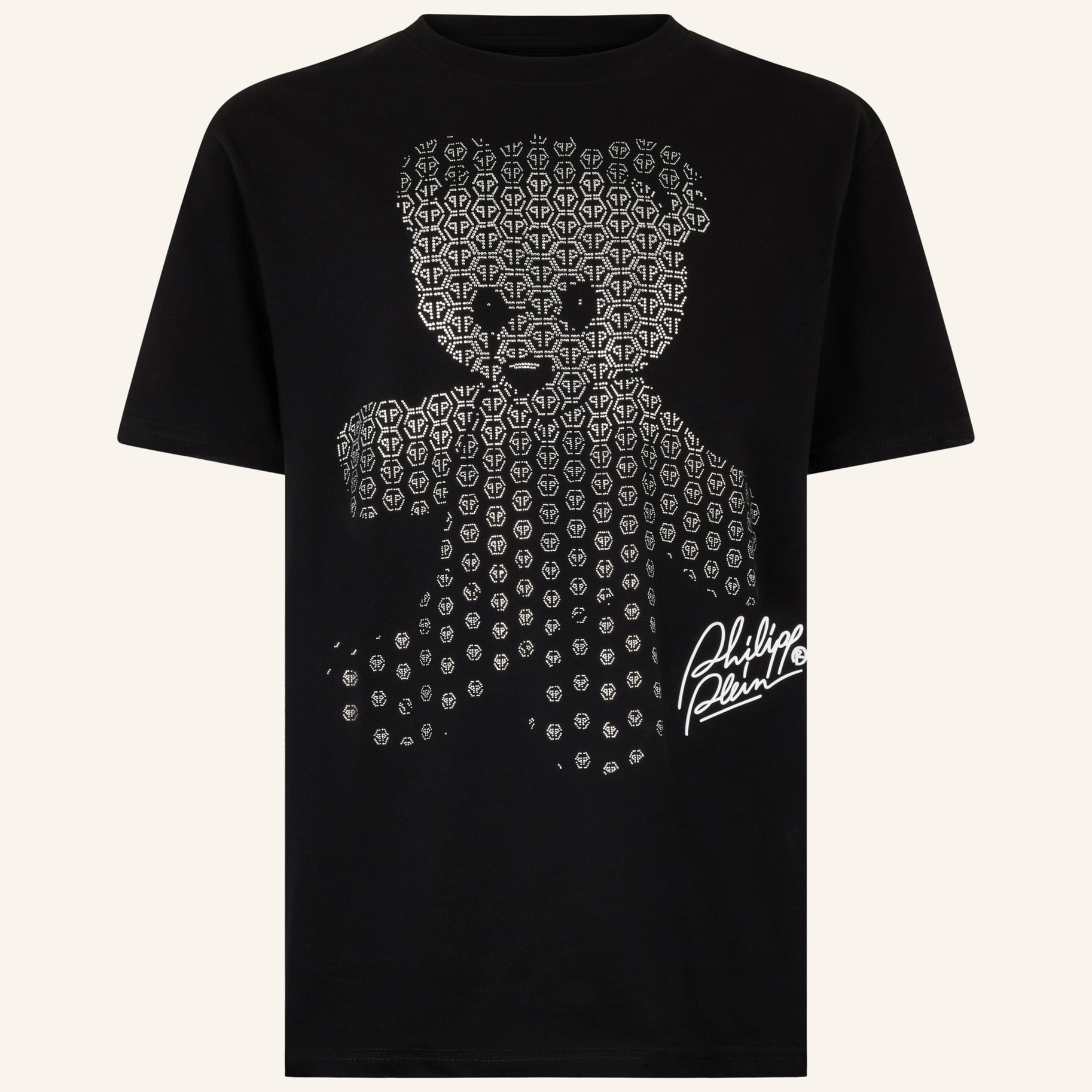 PHILIPP PLEIN Round Neck T-Shirt Teddy Strass Teddy Bear