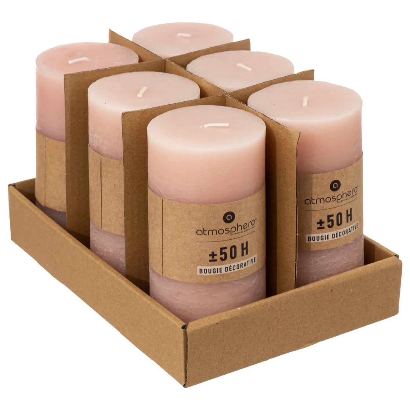 Bougie rustique rose clair 445g