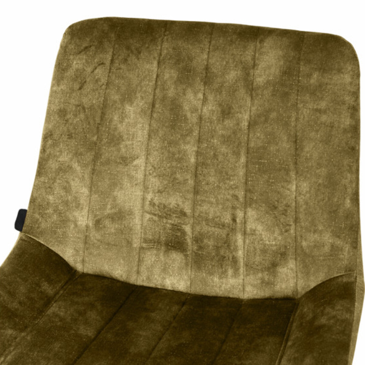 Tabouret de bar rembourré et capitonné en velours vert kaki EMMA 2