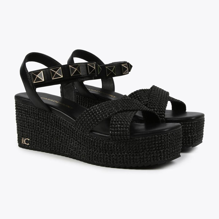 Sandali con plateau dettagli in metallo