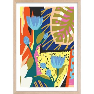 Affiche mode Born in the 80s Affiche + cadre en bois - Chêne