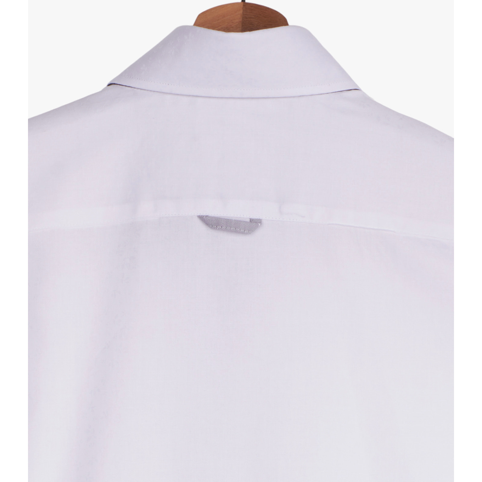 Camicia Uomo 2 Bottoni Button Down Slim Twill Fantasia Bianco e Bianco