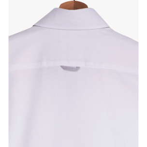 Camicia Uomo 2 Bottoni Button Down Slim Twill Fantasia Bianco e Bianco