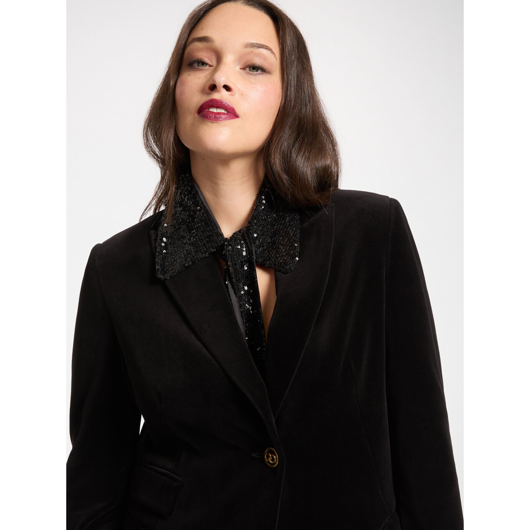 Elena Mirò - Cuello bordado - Negro