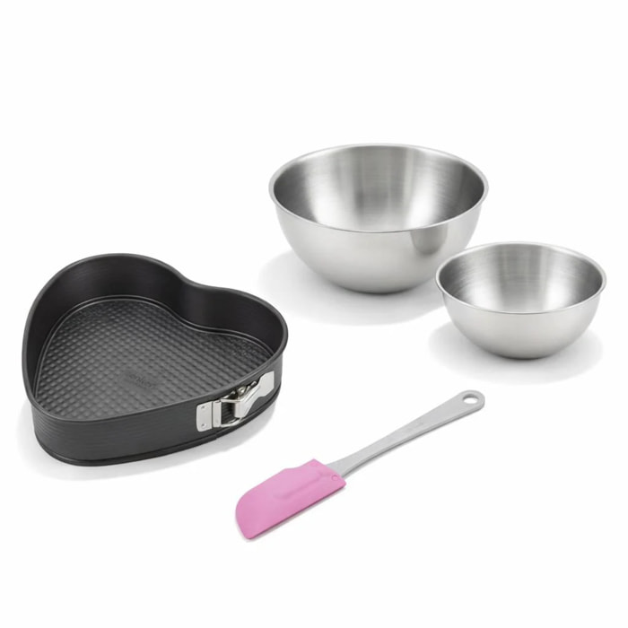 Set de 4 ustensiles de pâtisserie moule à gâteaux 2 bols et spatule pâtisserie Spécial créative Spécial créative Zenker  Spécial créative