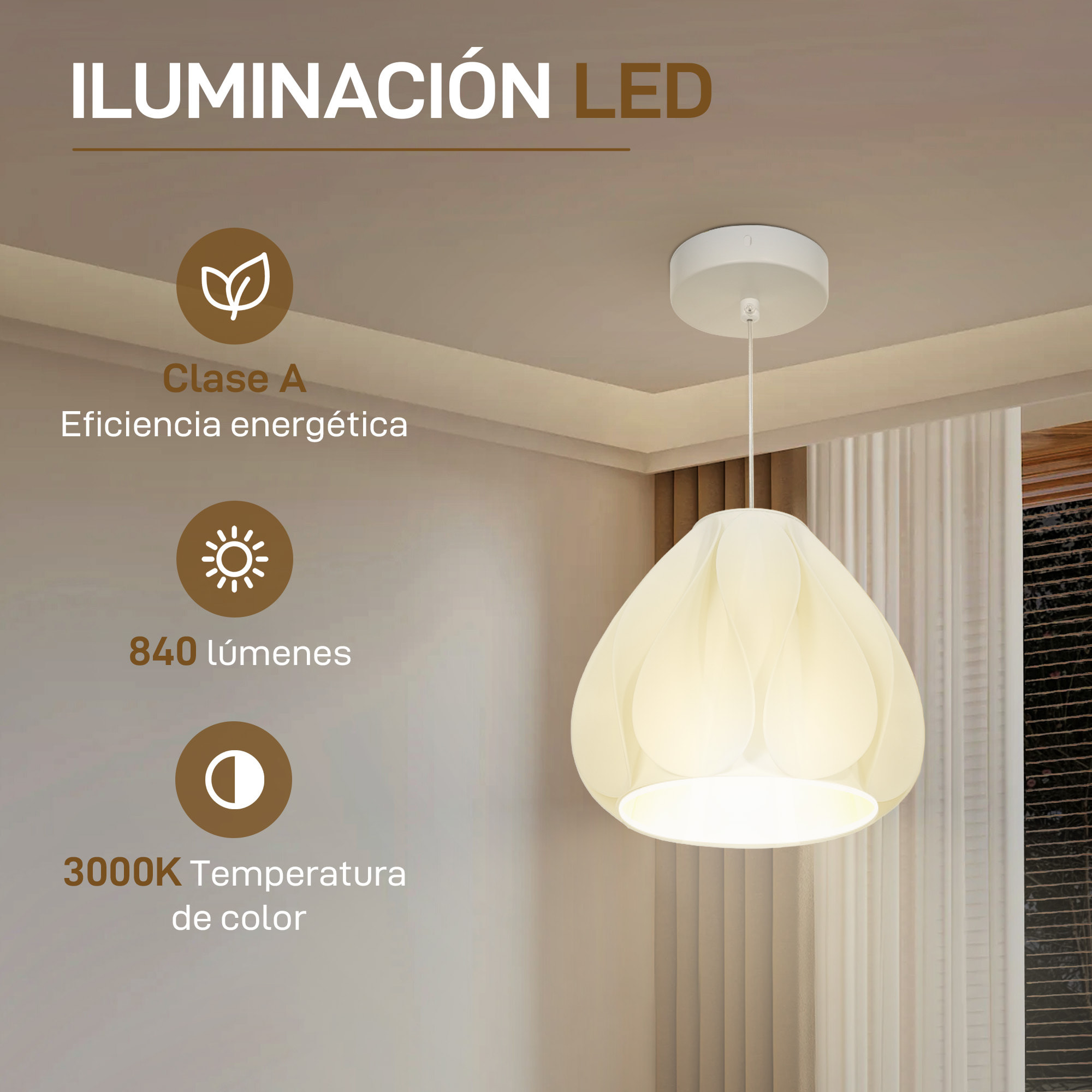 Lámpara Colgante Moderna Lámpara de Techo E27 con Pantalla de Impresión 3D Iluminación para Comedor Cocina Salón Bar Restaurante Blanco