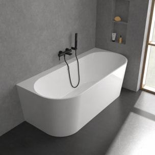 Ensemble bain douche mécanique VILLEROY & BOCH Dawn noir mat avec douchette Stick 1 jet + flexible 160 + support