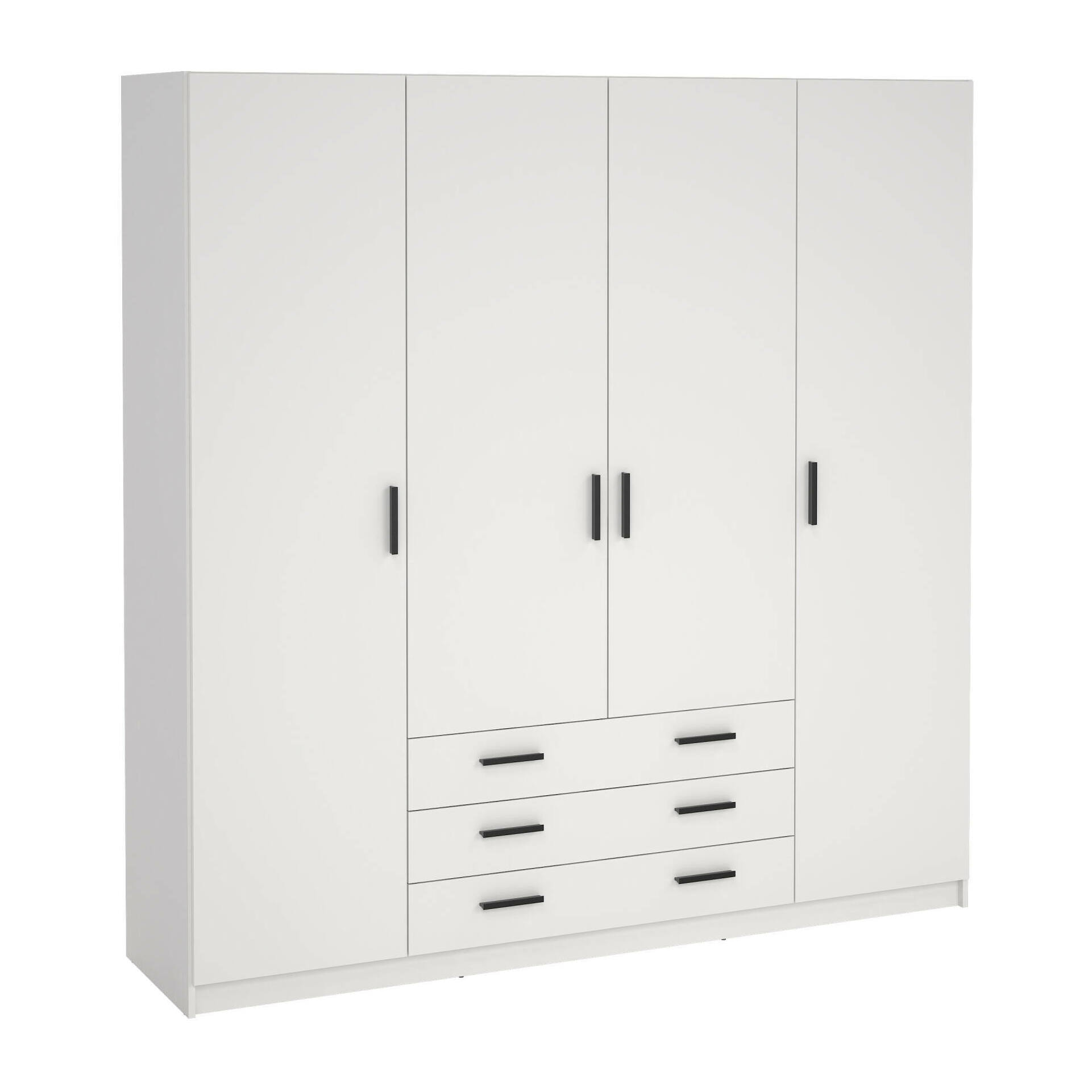 Guardaroba grande Epipola, Mobile camera da letto, Cabina armadio portabiti, Armadio appendiabiti, 196x50 h200 cm, Bianco
