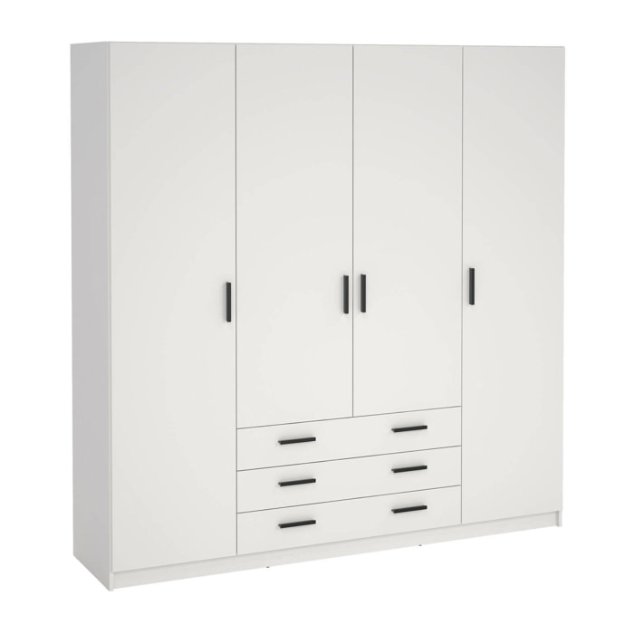 Guardaroba grande Epipola, Mobile camera da letto, Cabina armadio portabiti, Armadio appendiabiti, 196x50 h200 cm, Bianco
