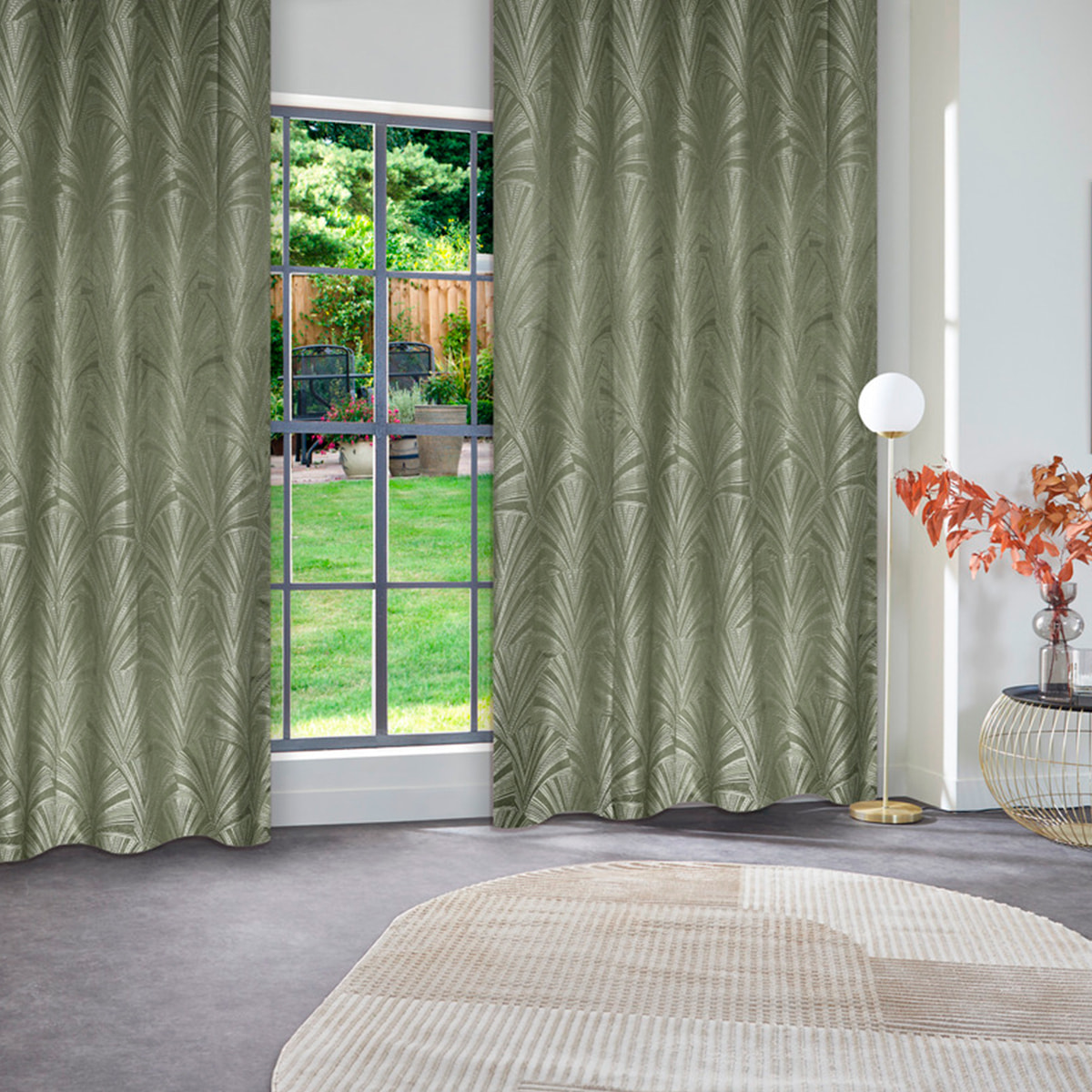 Rideau occultant "Effie" vert kaki 140x260cm