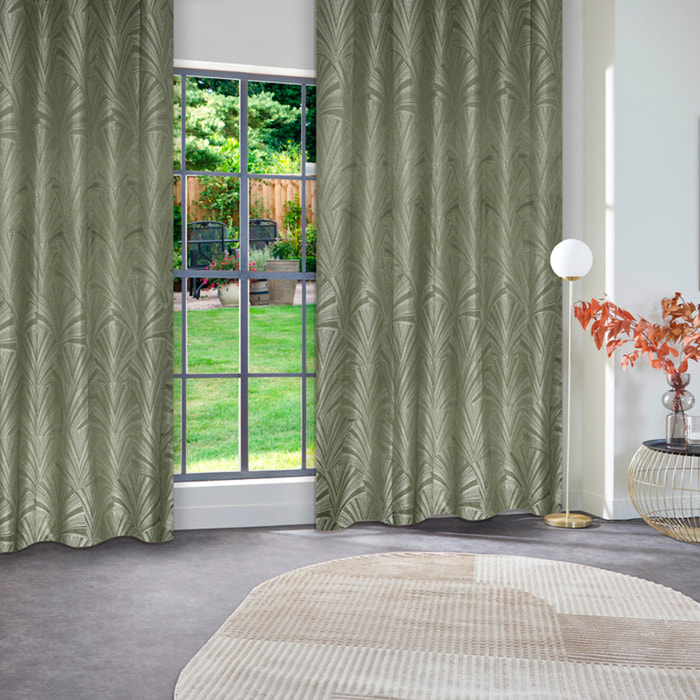 Rideau occultant "Effie" vert kaki 140x260cm