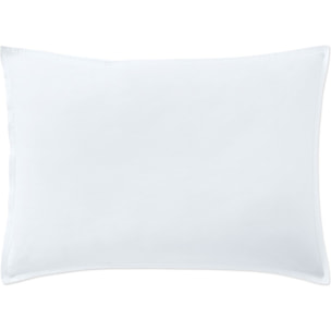 Paire de Taies D'oreiller Avec Volant 100% Percale De Coton Lavé Blanc Nuage
