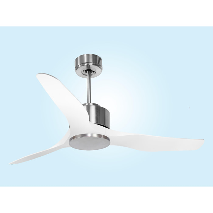 Ventilateur de plafond ø127 cm avec Wifi Réversible Hypersilence 40   W argent