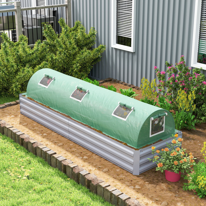 Invernadero de Exterior, 300x80x45 cm, Invernadero de Jardín con 5 Ventanas Enrollables de Malla, Marco de Acero y Cubierta de PE 140g/Ã£Å½Â¡ Anti-UV para Cultivos, Plantas, Flores, Verde