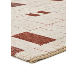 BERUTI Alfombra geométrica en tonos beige y caldera, varias medidas disponibles