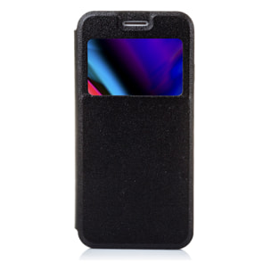 DAM CUSTODIA A LIBRO CON CHIUSURA MAGNETICA A FINESTRA Iphone 7 Plus/ Iphone 8 Plus 7x1x14 Cm. Colore nero