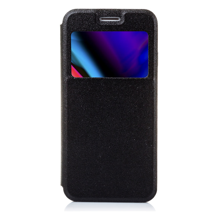 DAM CUSTODIA A LIBRO CON CHIUSURA MAGNETICA A FINESTRA Iphone 7 Plus/ Iphone 8 Plus 7x1x14 Cm. Colore nero