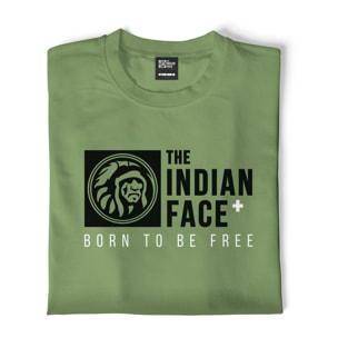 Camisetas The Indian Face Born to be Free Verde para hombre y para mujer