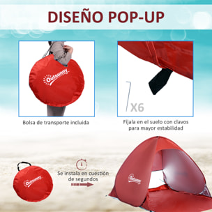 Tienda De Campaña de Poliéster Acero 200x150x115cm Rojo