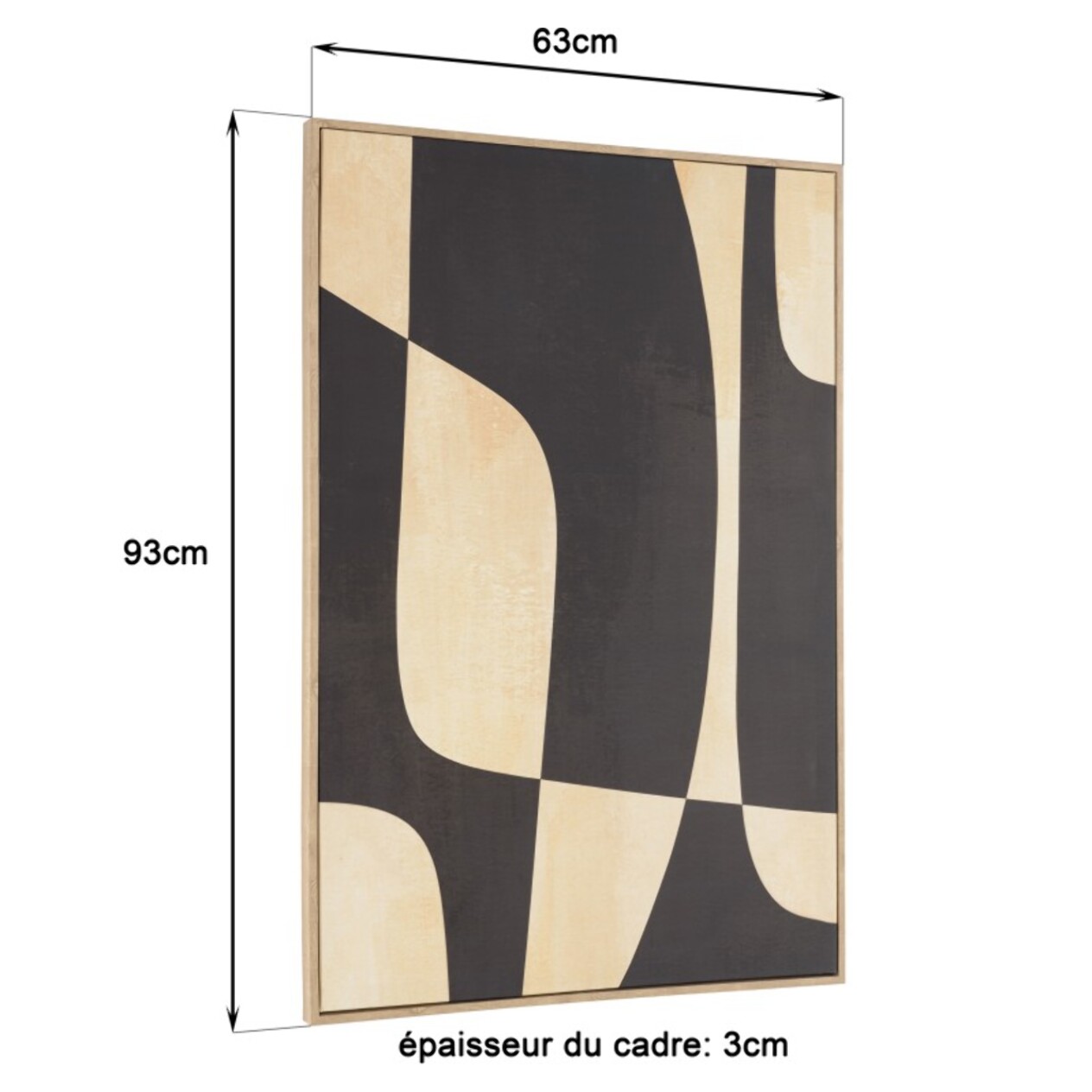HOMER - Décoration murale 63x93cm imprimés abstraits, cadre naturel