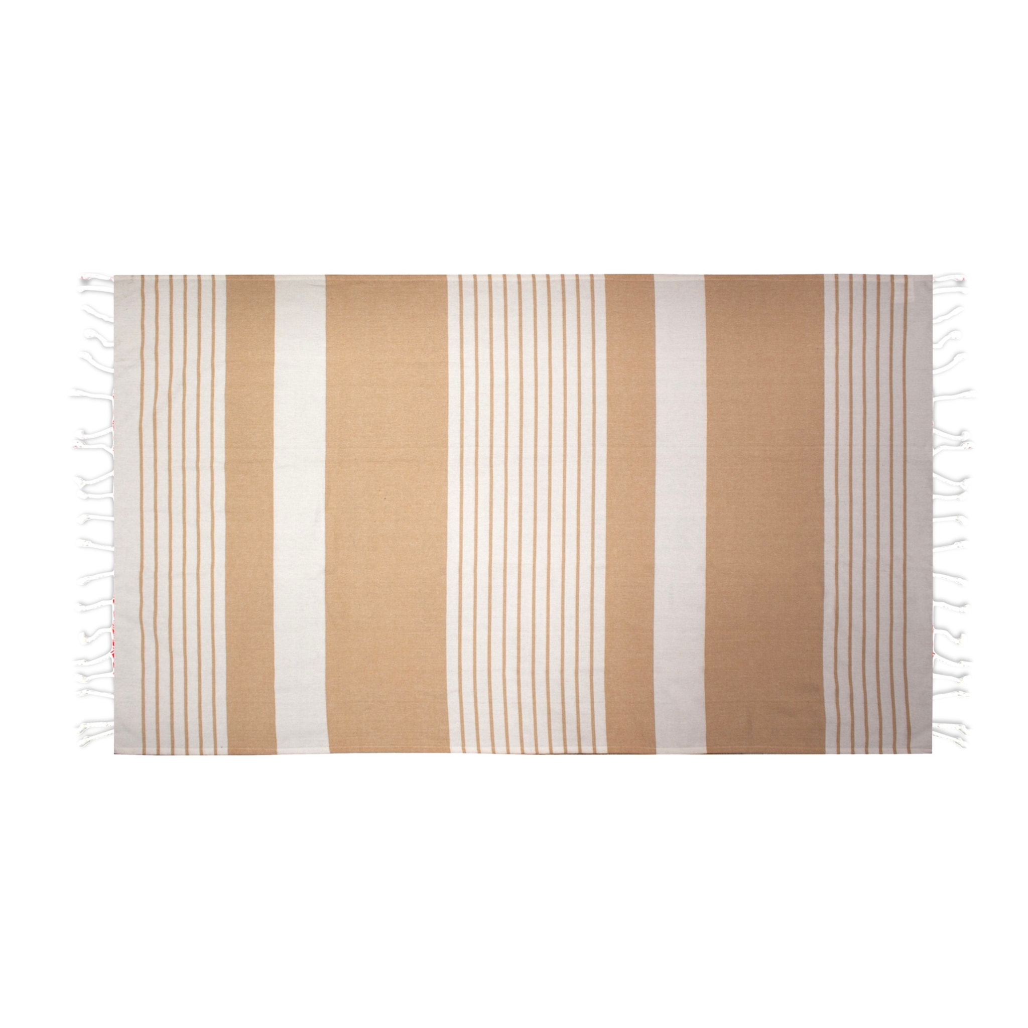 TELO MARE FOUTà CON FRANGE E CON BORSA COLORE BEIGE