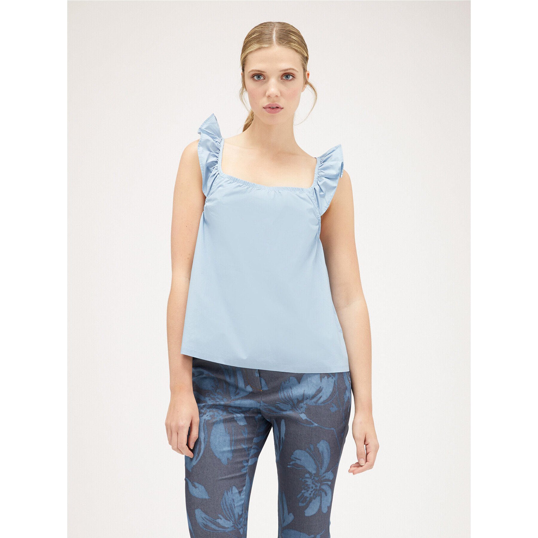 Motivi - Top con volantes - Light - blue