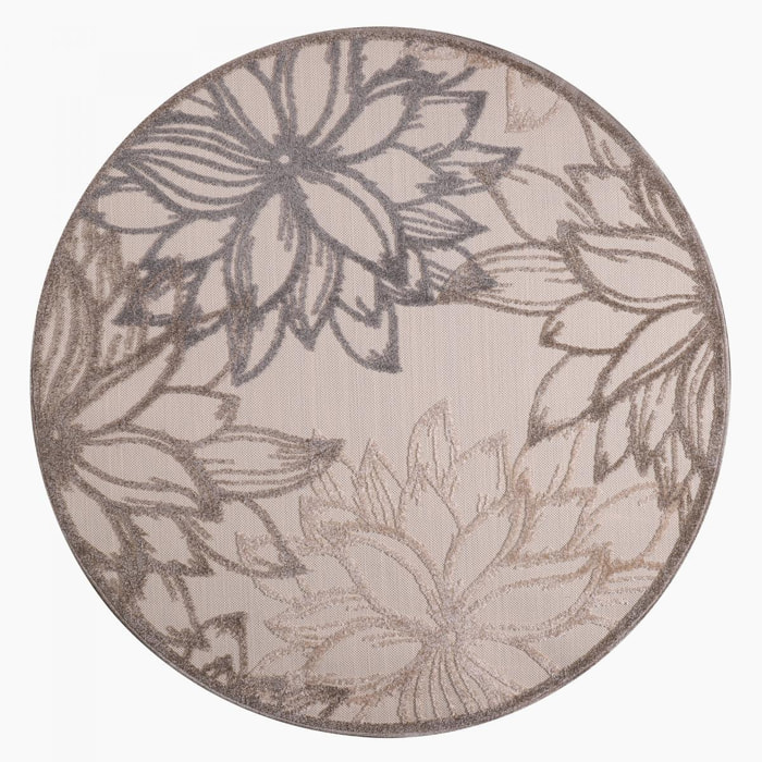 Tapis extérieur tissé kilim rond TUGE