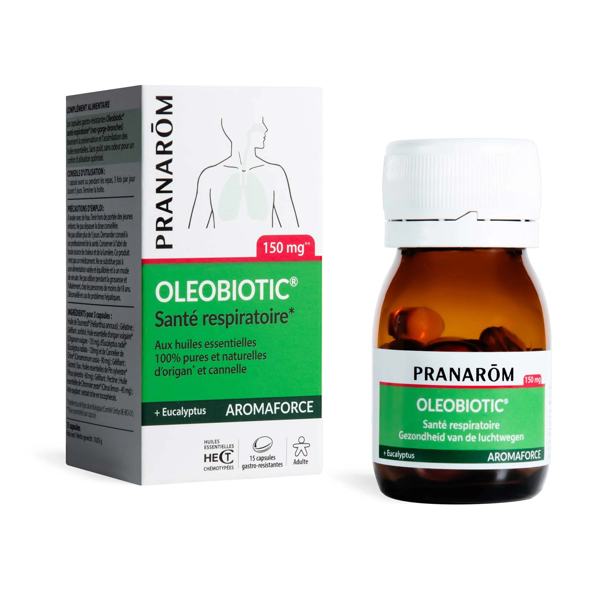 Pranarom - Oleobiotic® Santé respiratoire* - 15 capsules