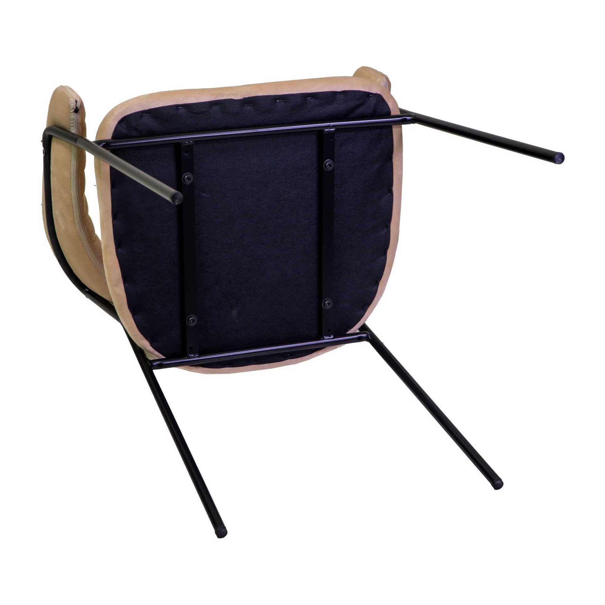 Poltrona Chloe Vacchetti in velluto crema con struttura nera cm59x51h83,5