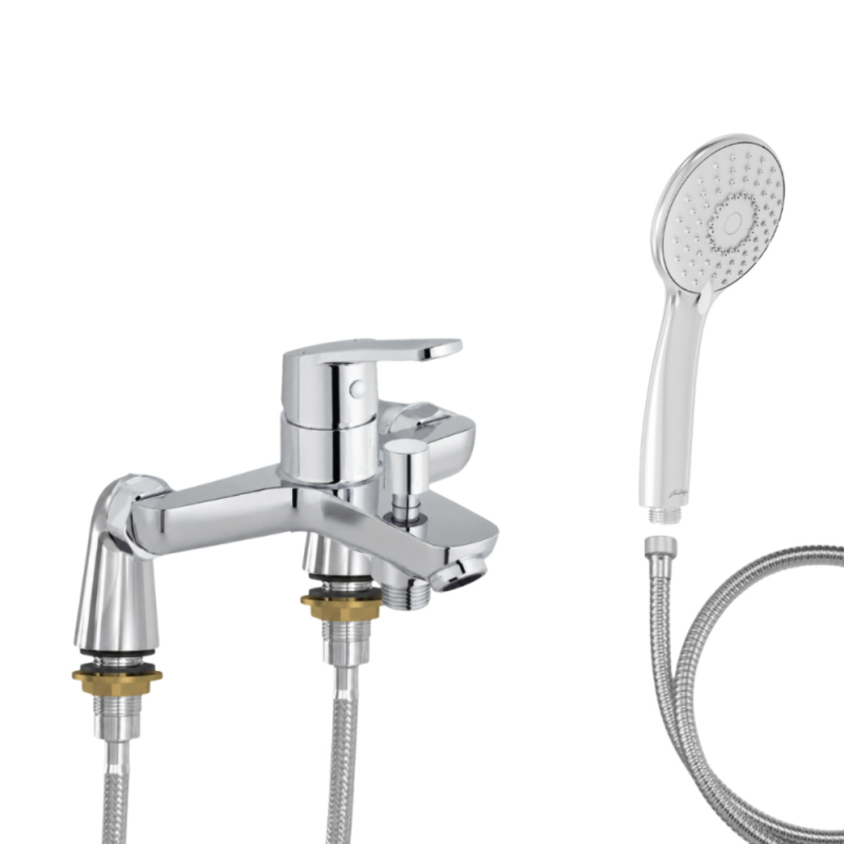 Mitigeur baignoire Aimé + pommeau de douche Juliette + flexible de douche métal + colonnettes Idro'Flex