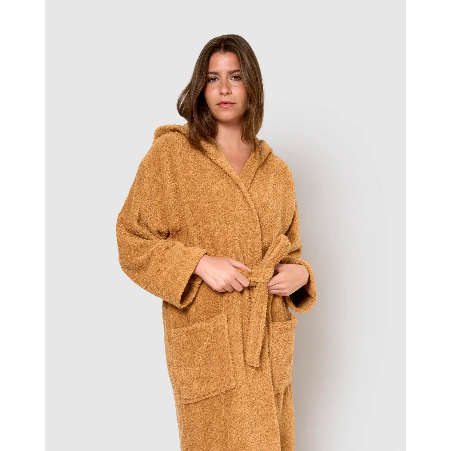 Albornoz capucha 450gr unisex ocre