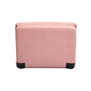 Chauffeuse 1 place convertible en tissu velours côtelé rose SPENCER