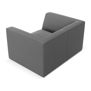 Fauteuil "Charles" en velours gris foncé