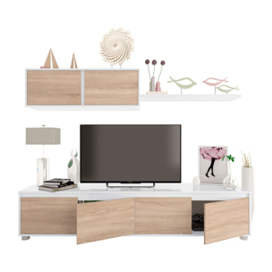 Mueble Salón 200x43x41 Cm Roble Canadian/blanco Artik