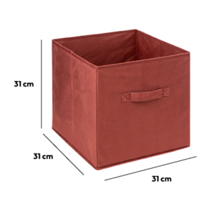 Panier velours 31x31cm "Mix N' Modul" terre de sienne