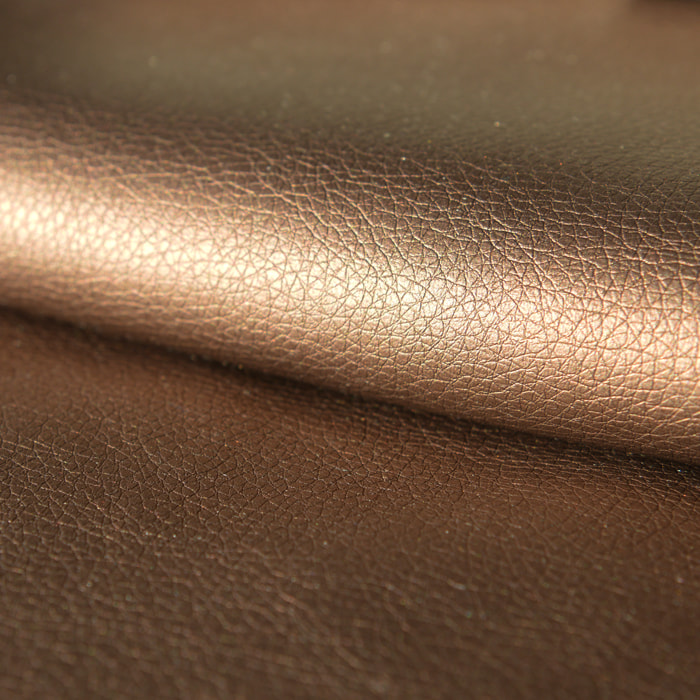 Tissu uni ekokuir brillant - Marron glacé
